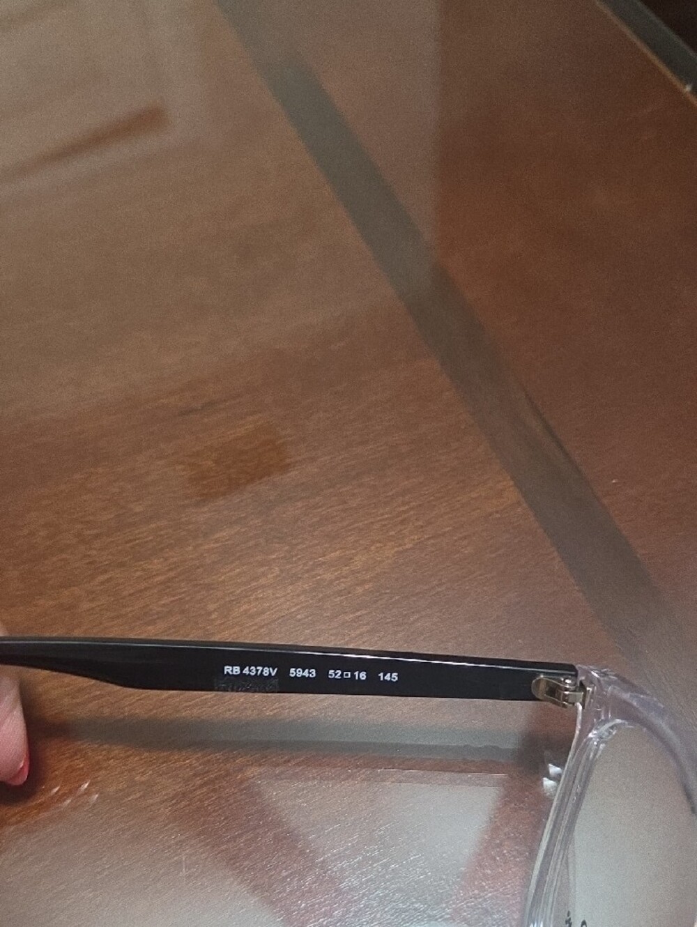 Ray-Ban Transparent Front with Black Temples Optical Glasses - Picture 3 of 5